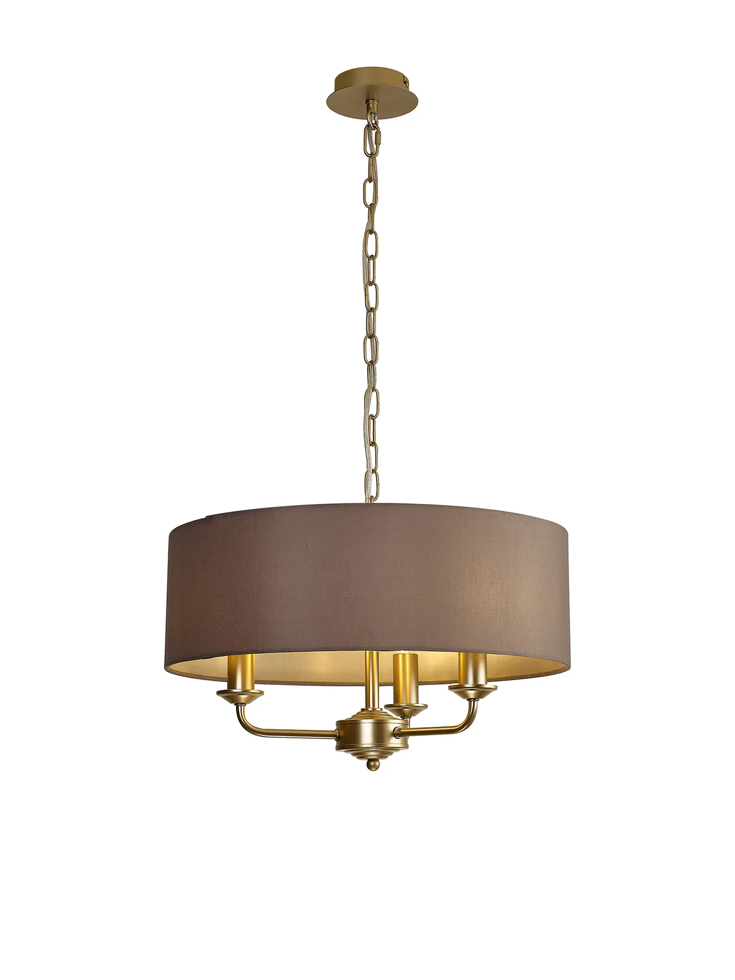 Banyan 45cm 3 Light Pendant Champagne Gold; Grey